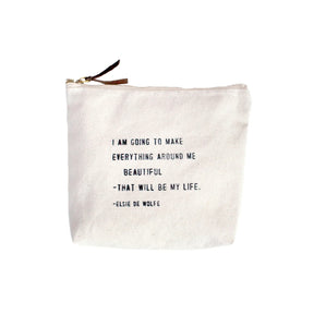 Sugarboo & Co Elsie De Wolfe Quote Canvas Zip Pouch