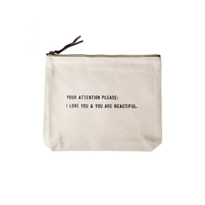 Sugarboo & Co Your Attention Please Canvas Zip Pouch
