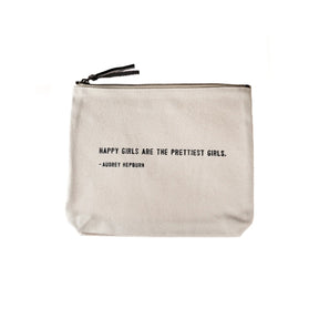Sugarboo & Co Audrey Hepburn Quote Canvas Zip Pouch