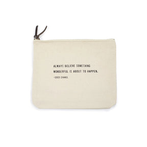 Sugarboo & Co Coco Chanel Quote Canvas Zip Pouch