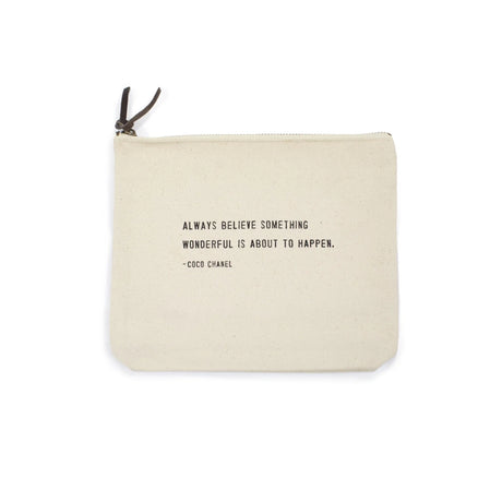 Sugarboo & Co Coco Chanel Quote Canvas Zip Pouch