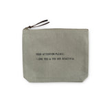 Sugarboo & Co Your Attention Please Sage Color Canvas Zip Pouch