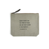 Sugarboo & Co The Wizard of Oz Quote Sage Color Canvas Zip Pouch