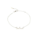 Silver Badass Script Bracelet