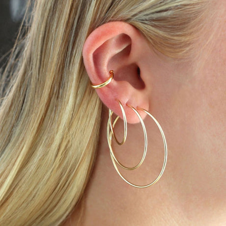 Featherweight Silver Hoop Earrings