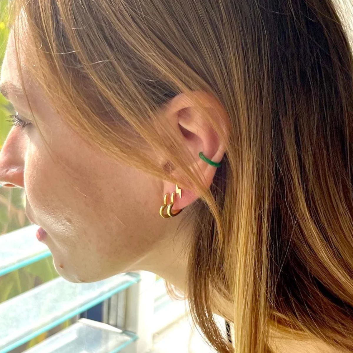 Silver Heart Huggie Hoops