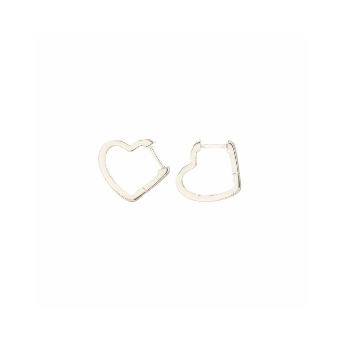Silver Heart Huggie Hoops