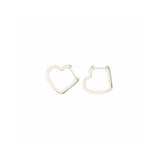 Silver Heart Huggie Hoops