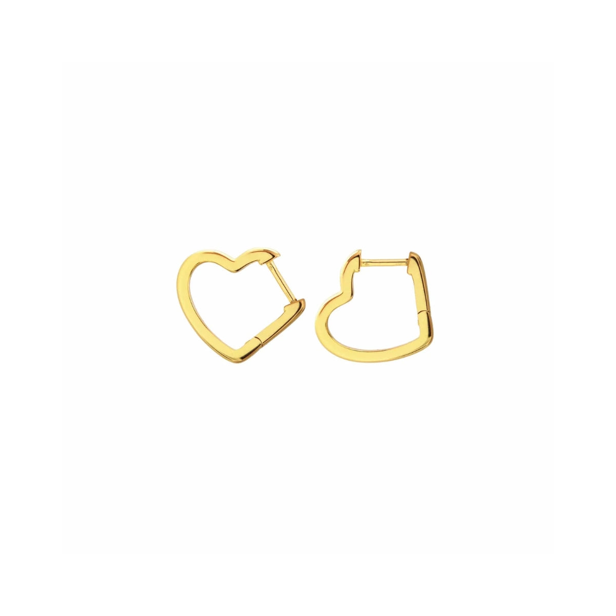 Gold Heart Huggie Hoops