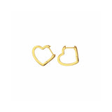 Gold Heart Huggie Hoops