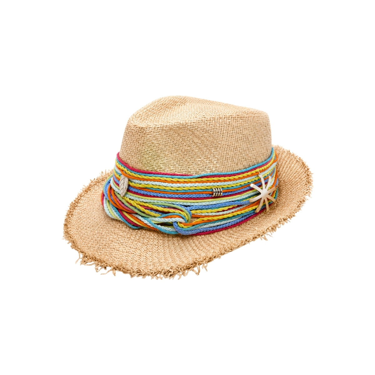 Birnayta Cohiba Rainbow Cord Braid Frayed Fedora Hat