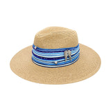 Birnayta Silver Angel Wing Blue Cord Band Panama Hat