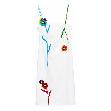 Boutique Flo Crochet Flower White Dress