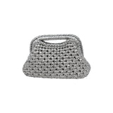 Get Over It Recta Metallic Silver Leather Crochet Clutch Bag