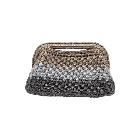 Get Over It Recta Metallic Tricolor Leather Crochet Clutch Bag