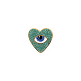 Noorena Teal Heart Evil Eye Ceramic Magnet