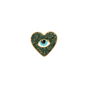 Noorena Emerald Heart Evil Eye Ceramic Magnet