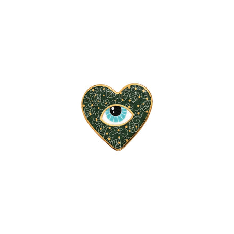 Noorena Emerald Heart Evil Eye Ceramic Magnet