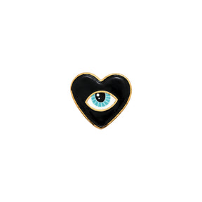 Noorena Black Heart Evil Eye Ceramic Magnet