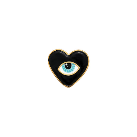 Noorena Black Heart Evil Eye Ceramic Magnet