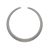 You & Eye Silver Plated Perforated Tube Open Collar Choker