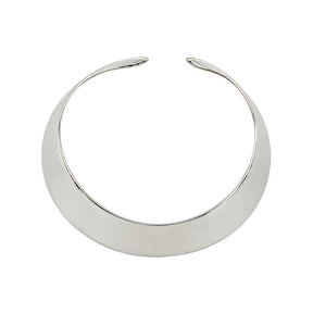 You & Eye Silver Plated Wide Band Open Collar Choker