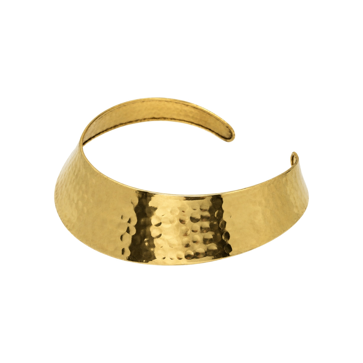 Hammered Wide Band Open Collar Choker