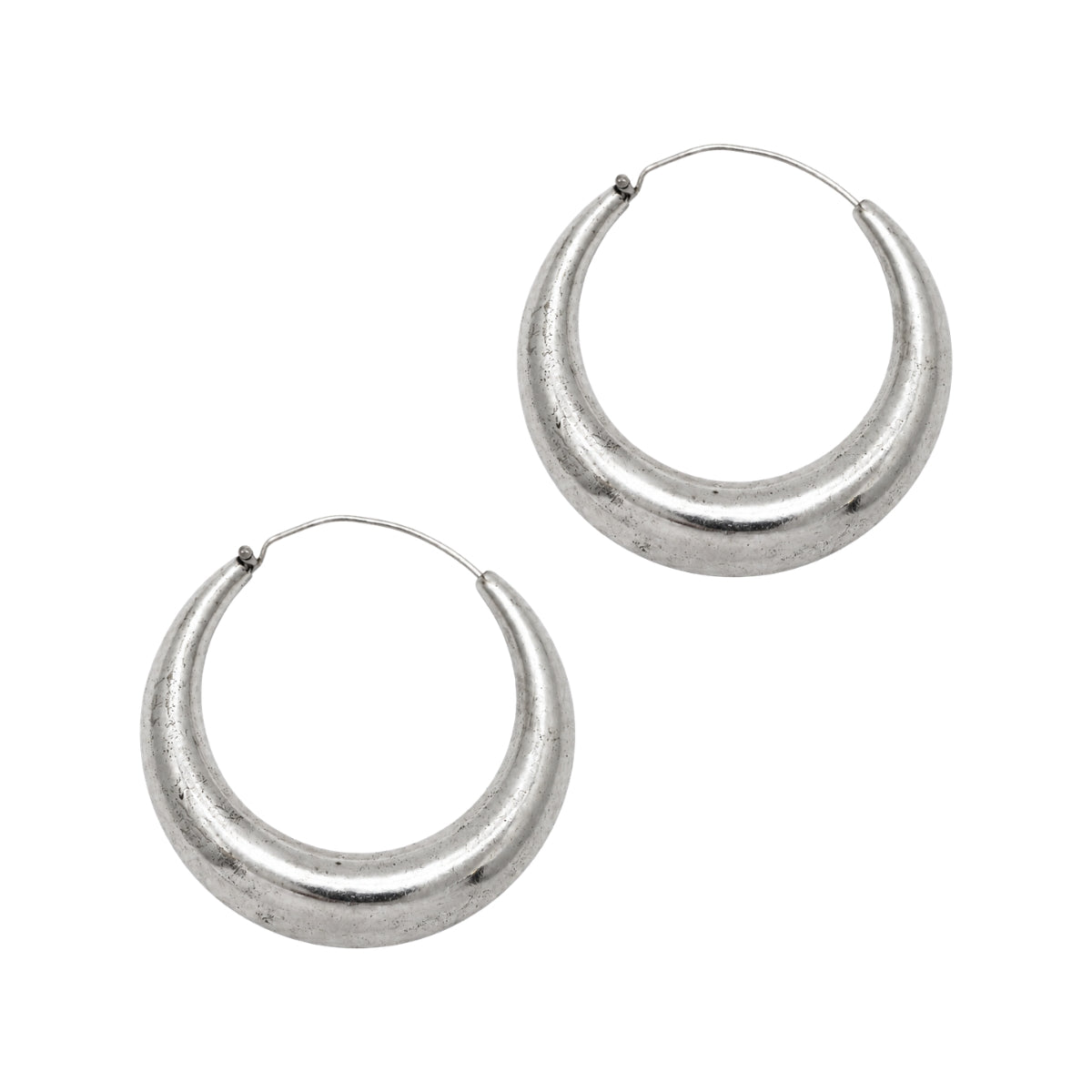 You & Eye Silver Plated Chunky Tapered Hoop Earrings