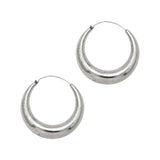 You & Eye Silver Plated Chunky Tapered Hoop Earrings