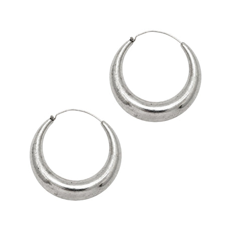 You & Eye Silver Plated Chunky Tapered Hoop Earrings