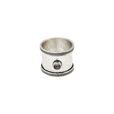 You & Eye Gray Moonstone Hammered Wide Band Ring