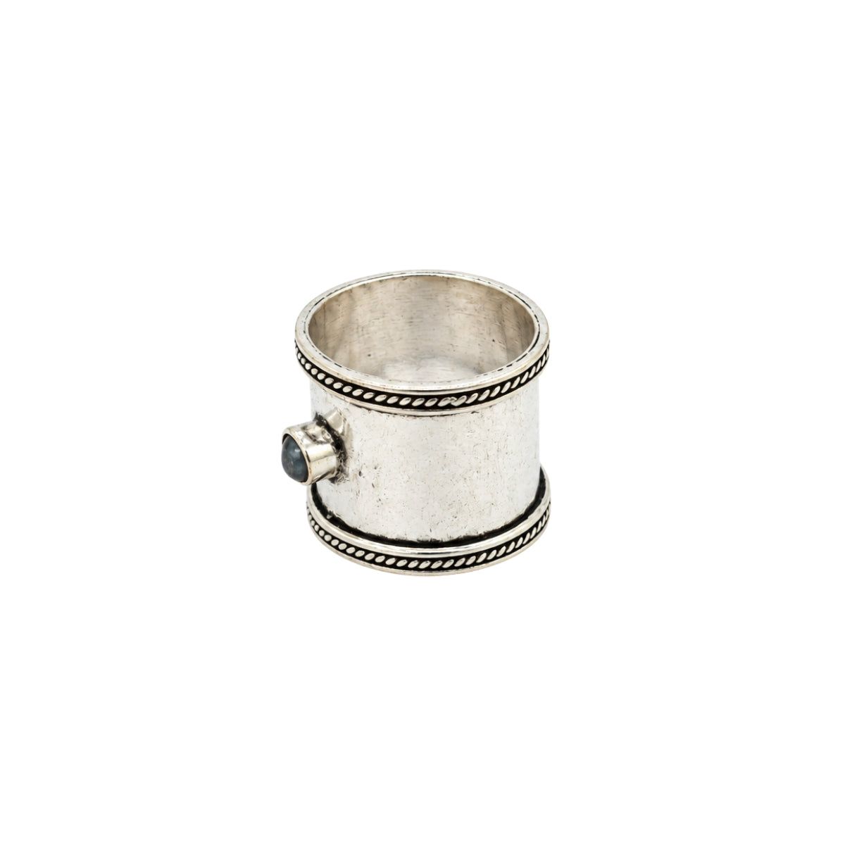 Gray Moonstone Hammered Ring