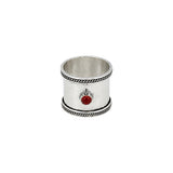 You & Eye Carnelian Hammered Wide Band Ring