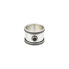 You & Eye Labradorite Hammered Wide Band Ring