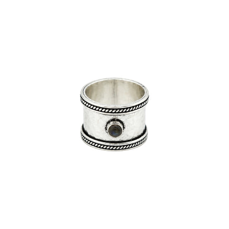 You & Eye Labradorite Hammered Wide Band Ring