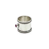 Garnet Hammered Ring