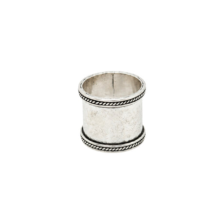 Garnet Hammered Ring