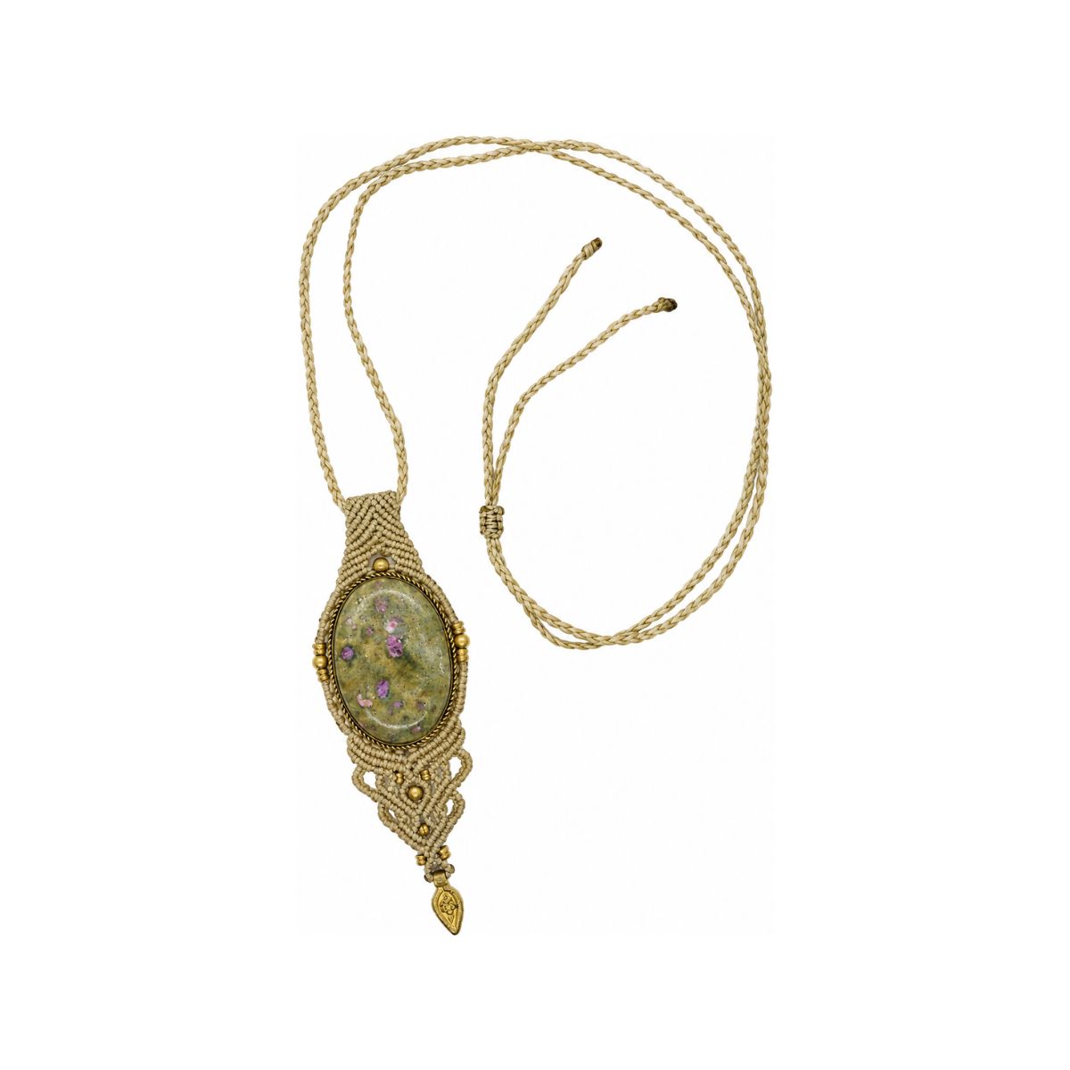 You & Eye Ruby Fuchsite Macrame Necklace