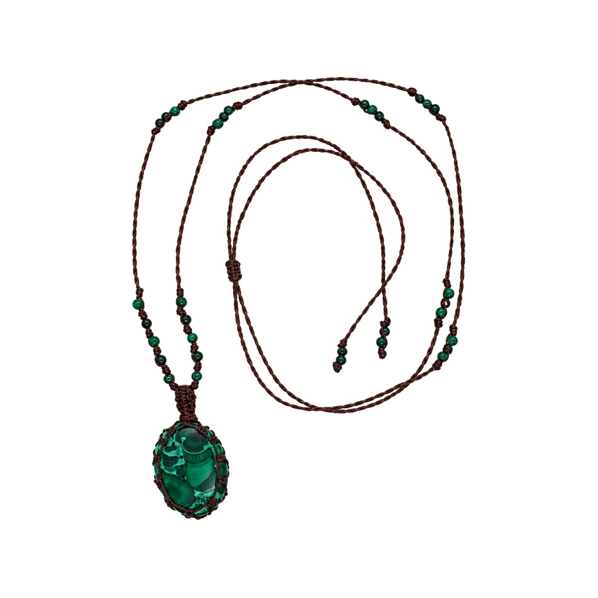 You & Eye Malachite Macrame Necklace