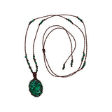 You & Eye Malachite Macrame Necklace