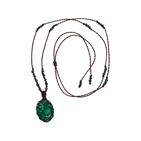 You & Eye Malachite Macrame Necklace