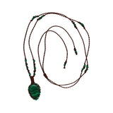 You & Eye Small Teardrop Malachite Macrame Wrap Necklace