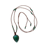 You & Eye Teardrop Malachite Macrame Wrap Necklace