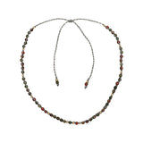 You & Eye Unakite Gemstone Beaded Silver Thread Necklace