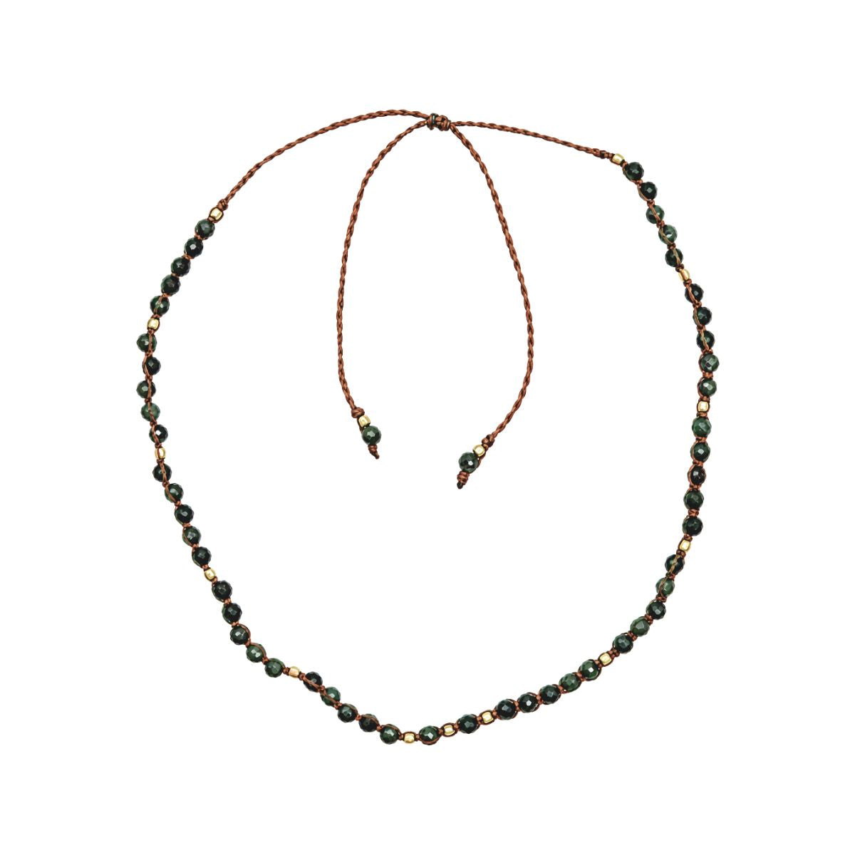 You & Eye Jasper Gemstone Beaded Thread Necklace
