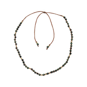 You & Eye Jasper Gemstone Beaded Thread Necklace