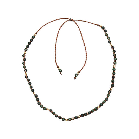 You & Eye Jasper Gemstone Beaded Thread Necklace