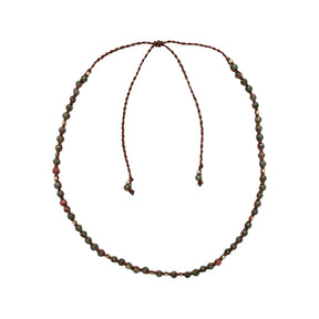 You & Eye Unakite Gemstone Beaded Thread Necklace