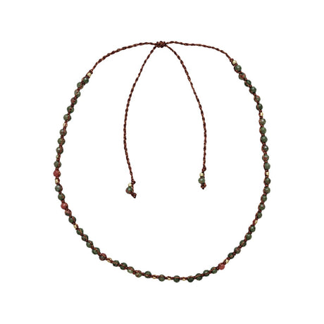 You & Eye Unakite Gemstone Beaded Thread Necklace