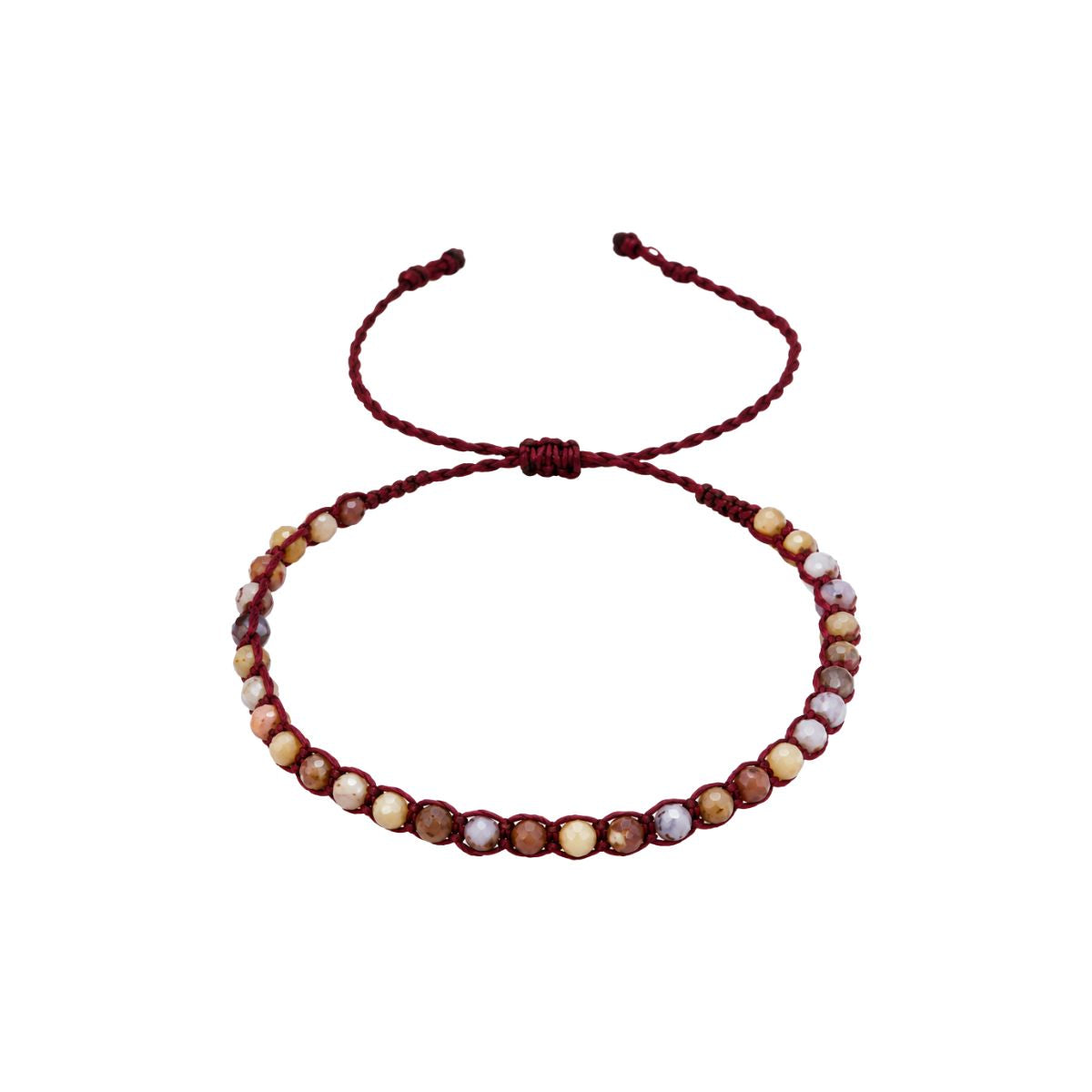 You & Eye Pink Opal Gemstone Beaded Thread Bracelet